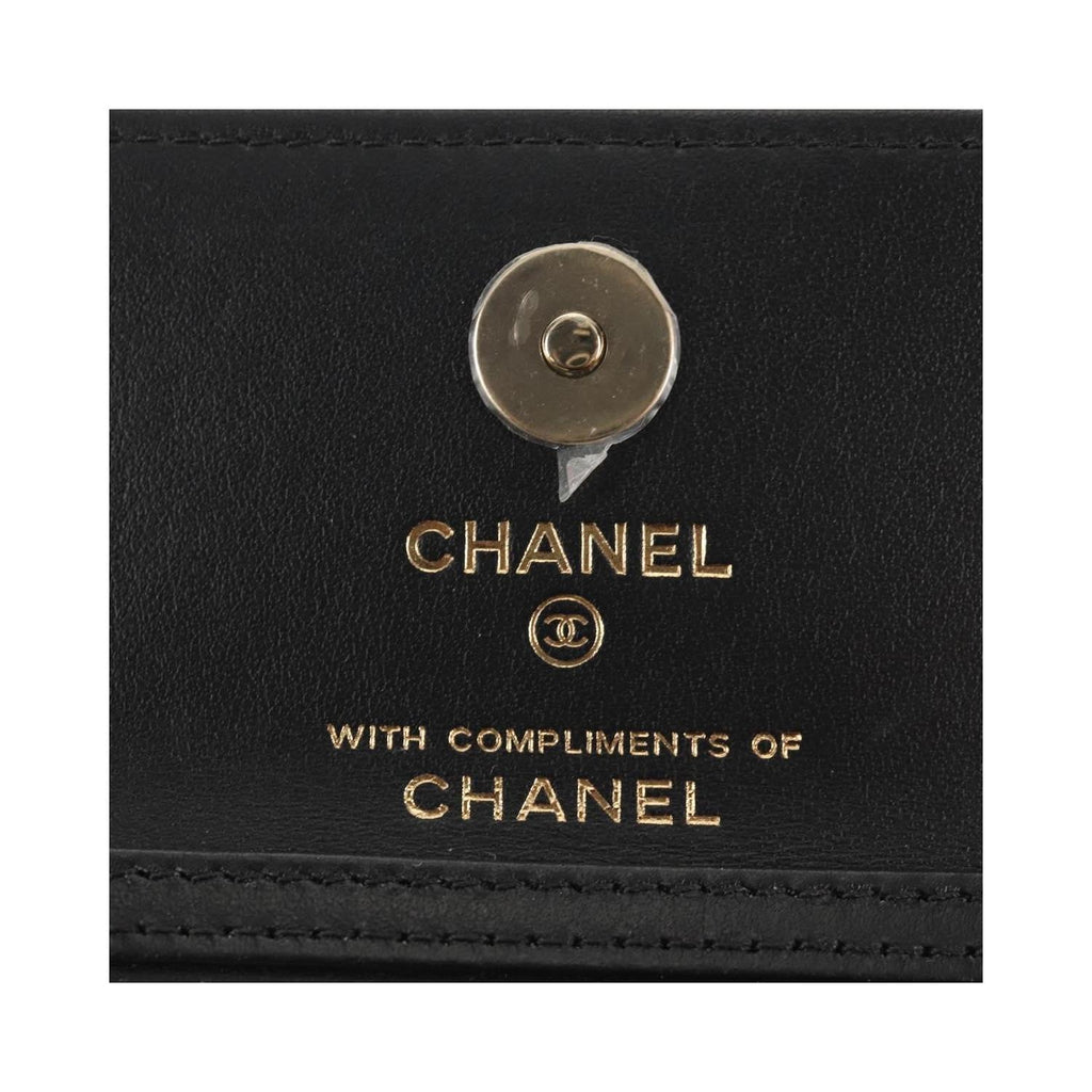 Sac Porté Épaule Chanel Flap Card Holder On Chain Satin - Beige