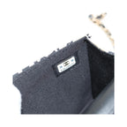 Sac Porté Épaule Chanel Flap Card Holder On Chain Satin - Beige