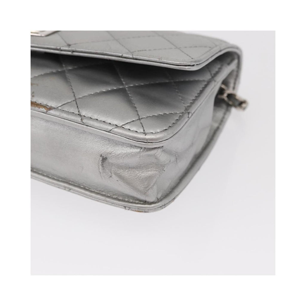 Sac Bandoulière Chanel Reissue 2.55 Wallet On Chain Cuir - Argent