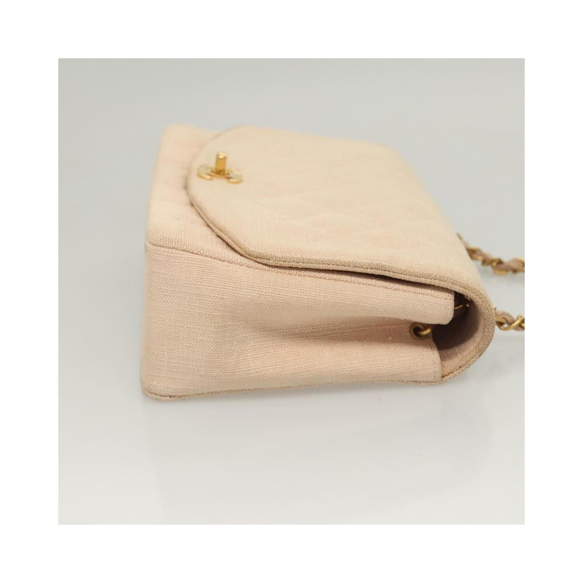 Sac Porté Épaule Chanel Vintage Diana Flap Small Toile - Rose