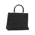 Cabas Gucci Vintage Bamboo Handle Tote Toile - Noir