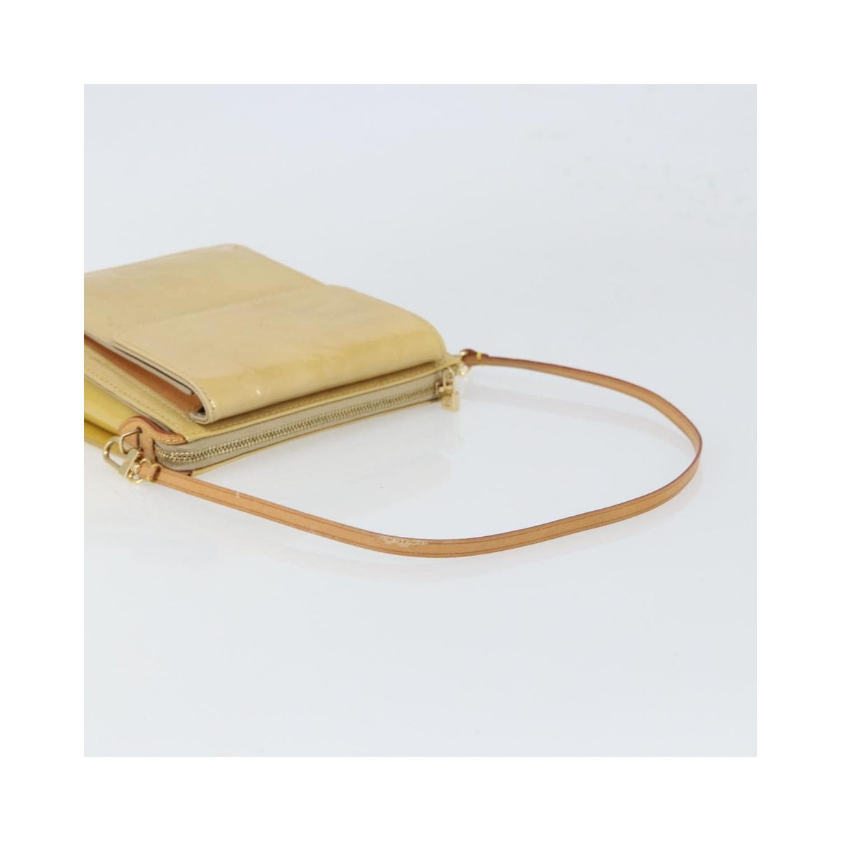 Pochette Louis Vuitton Mott Handbag Cuir Verni - Beige