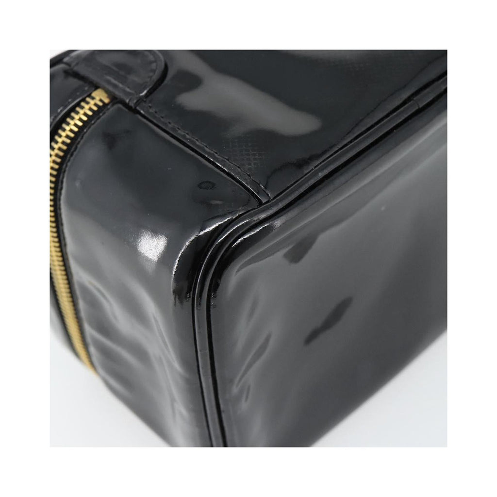 Sac À Main Chanel Vintage Timeless Cosmetic Case Small Cuir Verni - Noir
