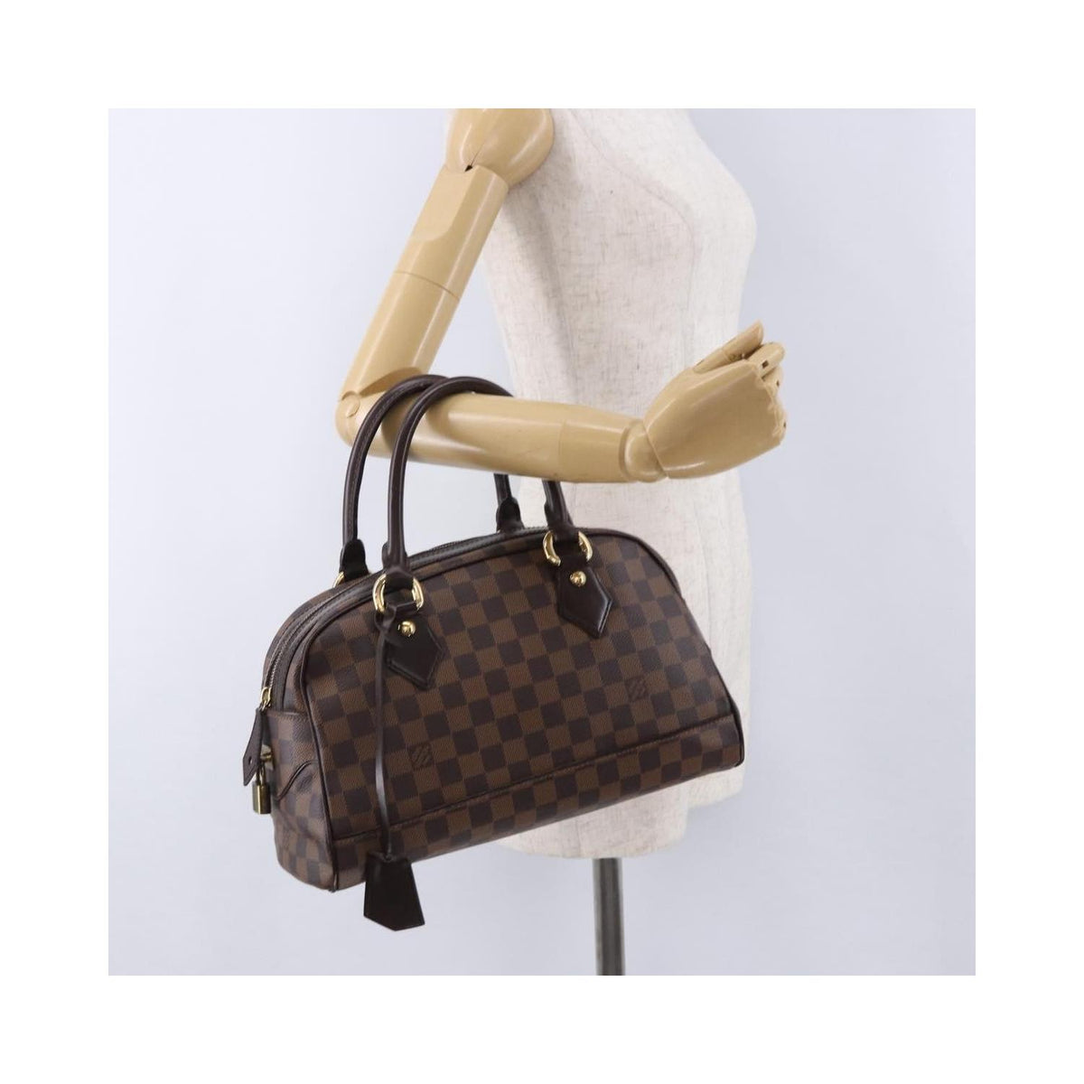 Sac À Main Louis Vuitton Duomo Boston Toile - Marron