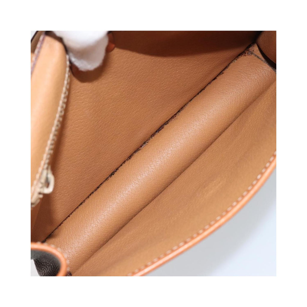 Sac Porté Épaule Celine Vintage Macadam Circle Logo Toile - Marron