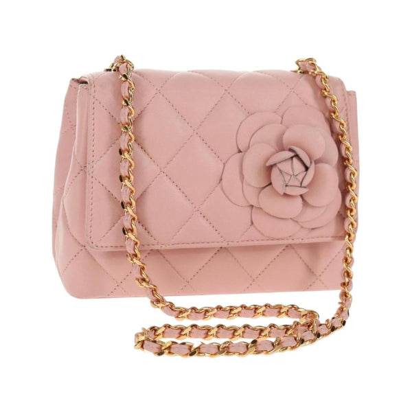 Chanel - Vintage Camellia Micro leather flap bag - Pink