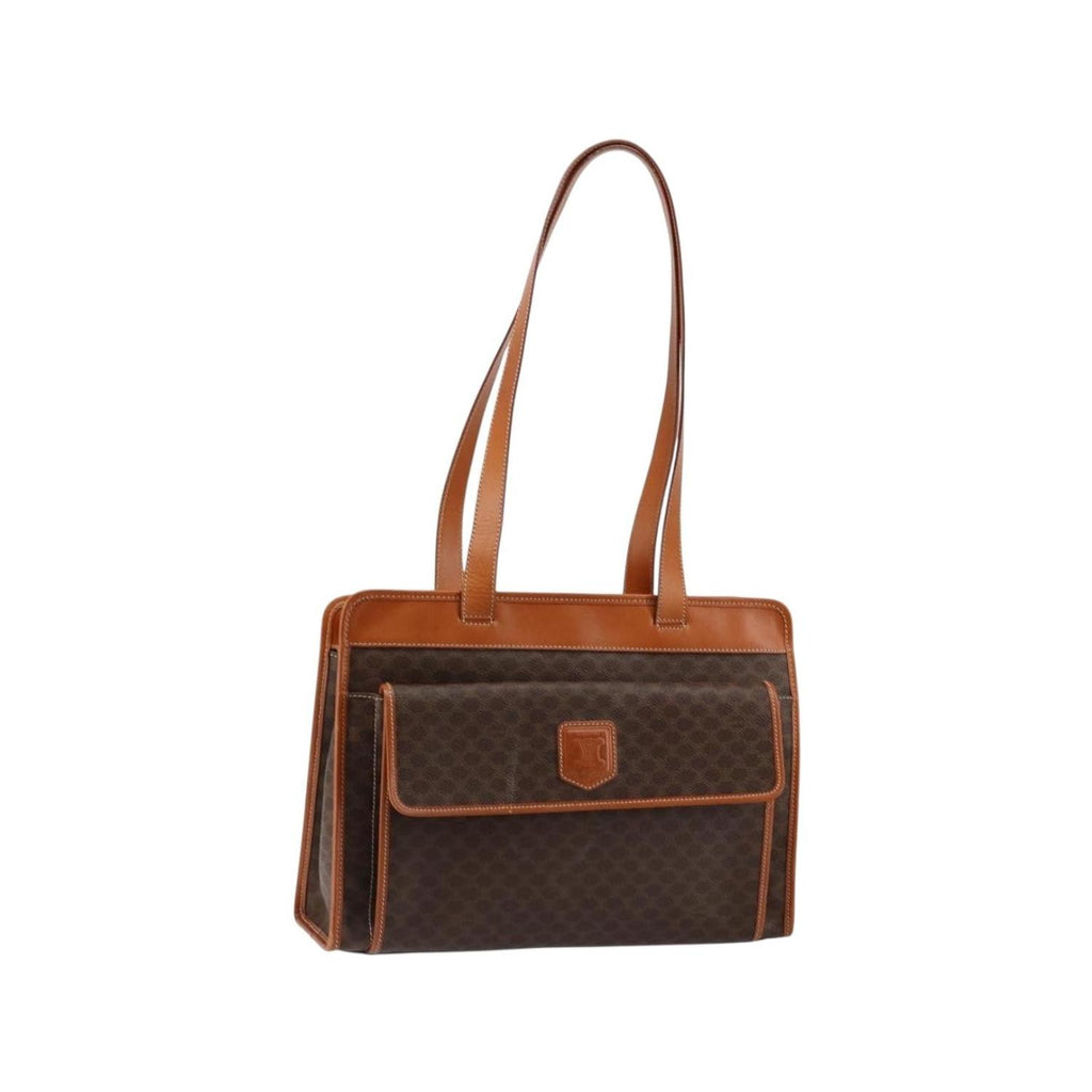 Cabas Celine Vintage Macadam Tote Bag Toile - Marron