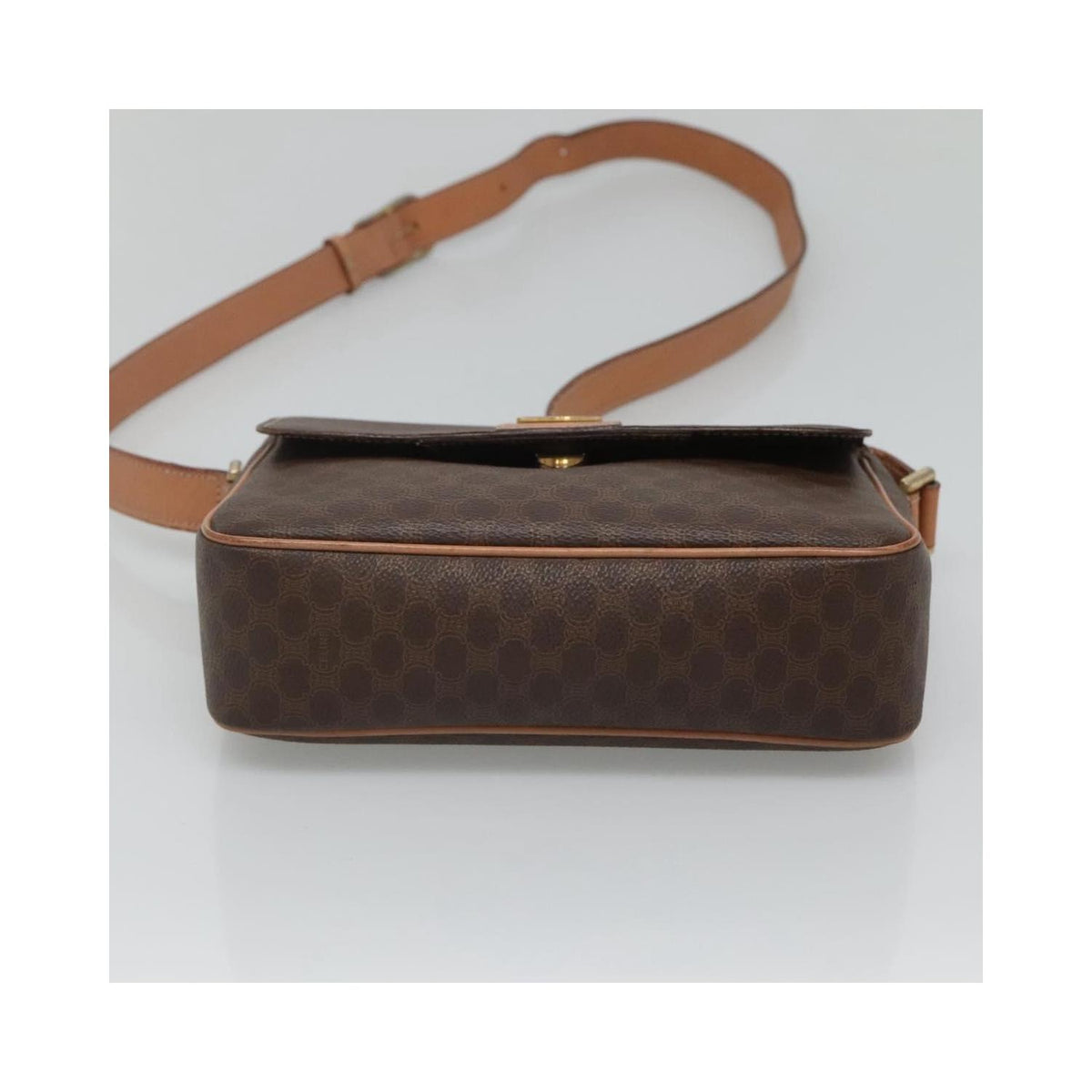 Sac Porté Épaule Celine Vintage Macadam Circle Logo Toile - Marron