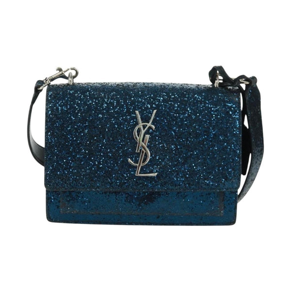 Bolso satchel Saint Laurent Sunset con purpurina pequeño