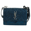 Saint Laurent Sunset Satchel Glitter Small