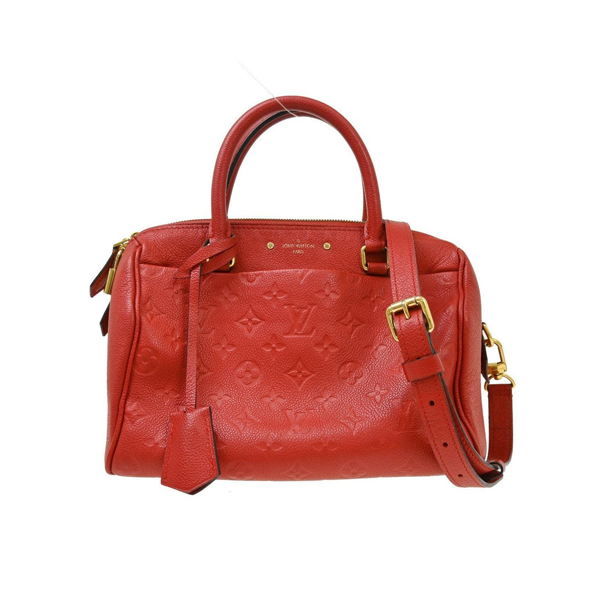 Sac À Main Louis Vuitton Speedy Bandouliere Nm 25 Cuir - Rouge