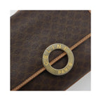Sac Porté Épaule Celine Vintage Macadam Circle Logo Toile - Marron