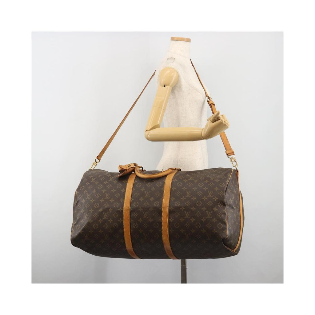Sac De Voyage Louis Vuitton Keepall Bandoulière 60 Toile - Marron