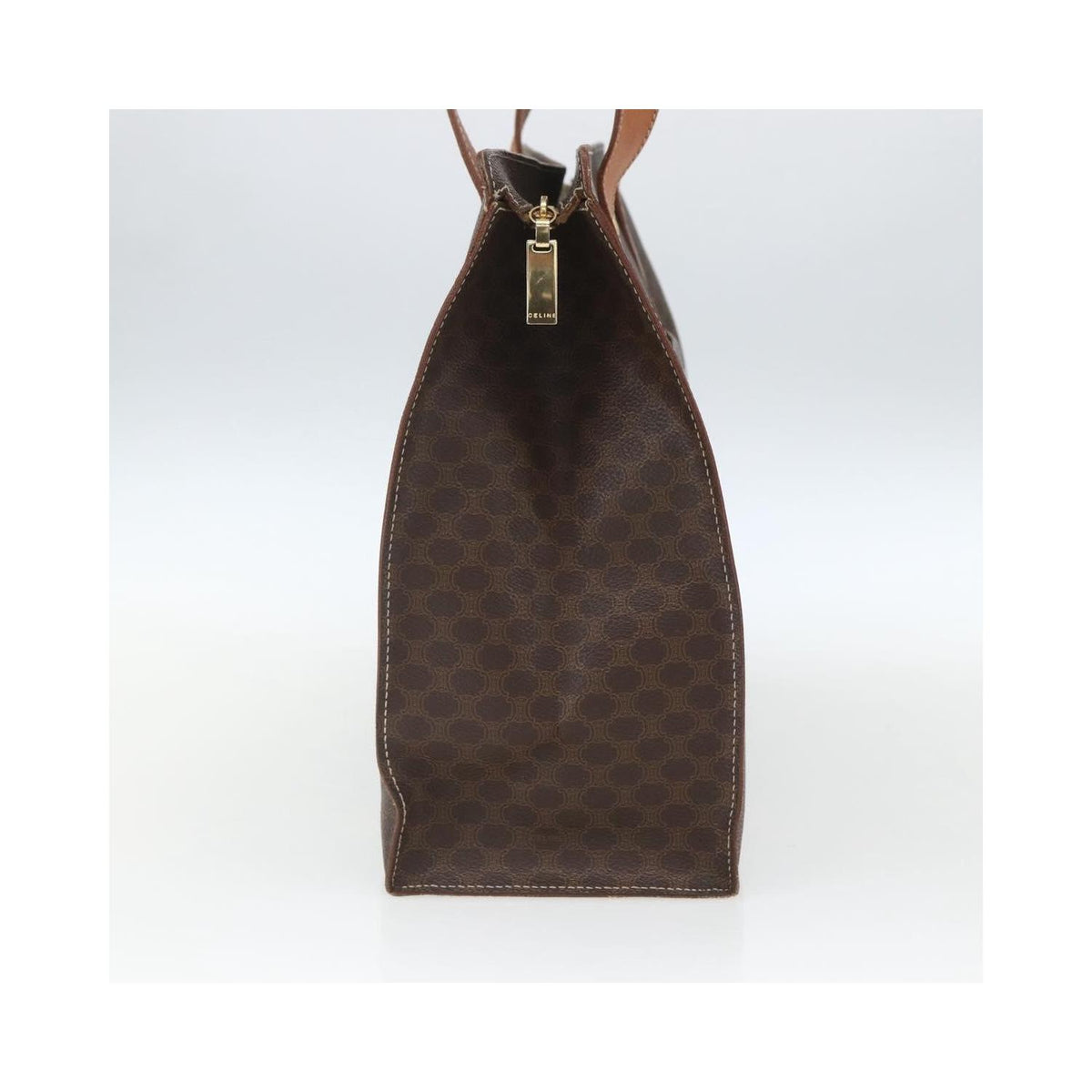 Cabas Celine Vintage Macadam Shopper Tote Toile - Marron