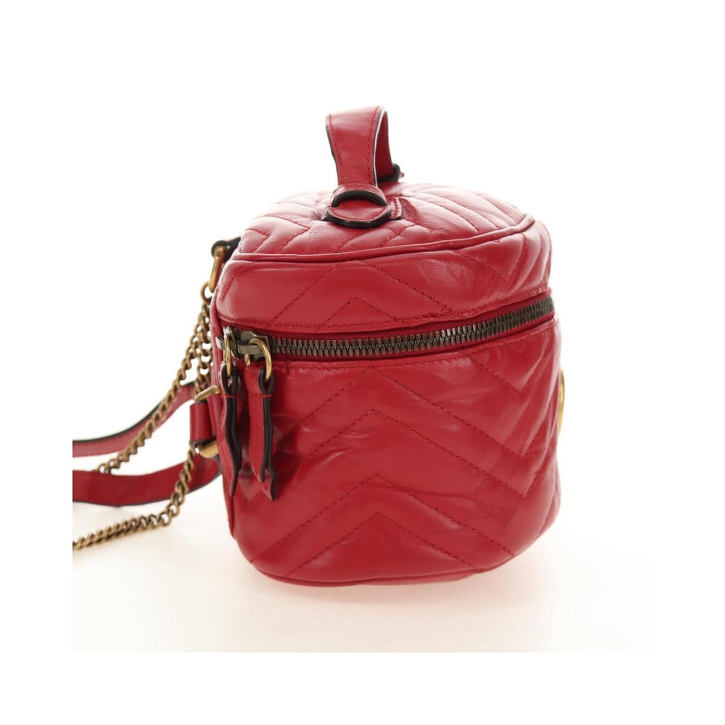 Sac À Dos Gucci Gg Marmont Vanity Mini Cuir - Rouge