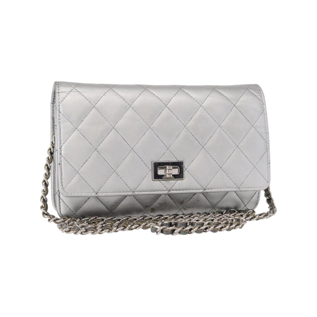 Sac Bandoulière Chanel Reissue 2.55 Wallet On Chain Cuir - Argent