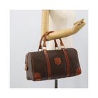 Sac À Main Celine Vintage Macadam Boston Toile - Marron