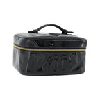 Sac À Main Chanel Vintage Timeless Cosmetic Case Small Cuir Verni - Noir
