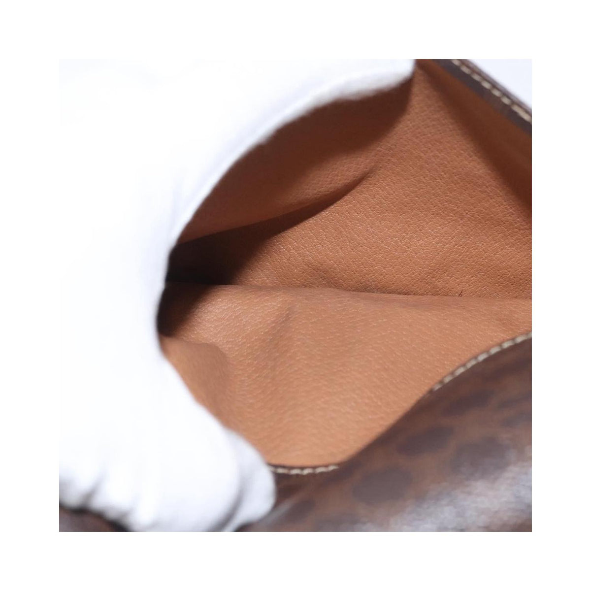 Borsa a spalla Celine Vintage Macadam Circle Logo in tela - Marrone