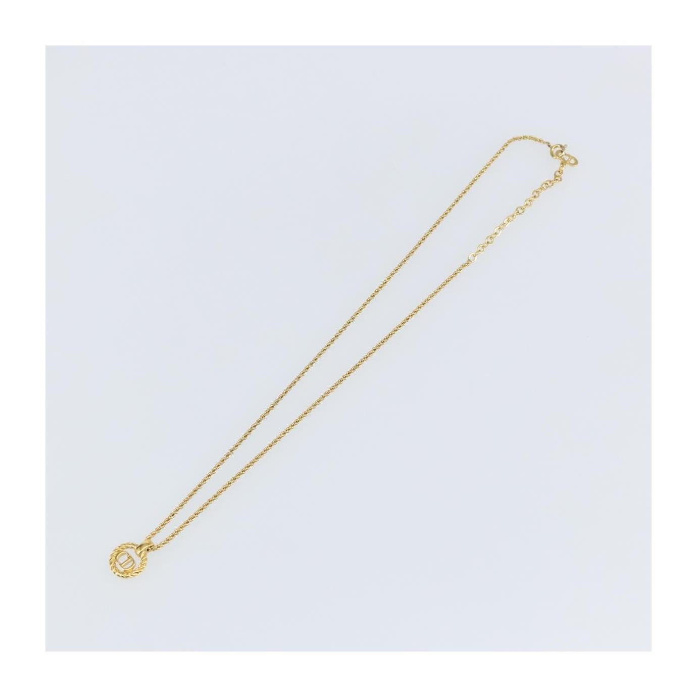 Christian Dior CD Round Pendant Necklace Metal Product Image