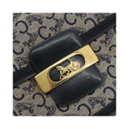 Sac Porté Épaule Celine Vintage Horse Carriage C Macadam Toile - Bleu Marine