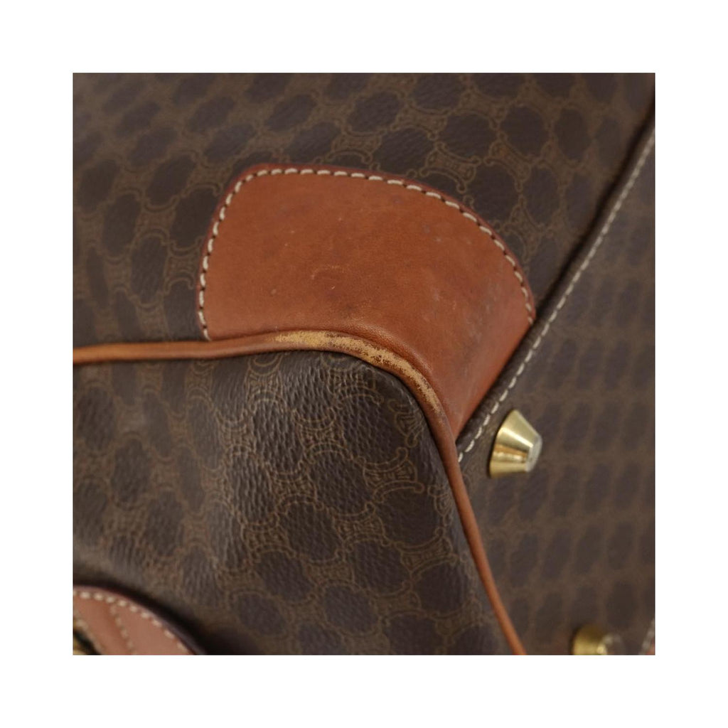 Sac Porté Épaule Celine Macadam Handbag Toile - Marron