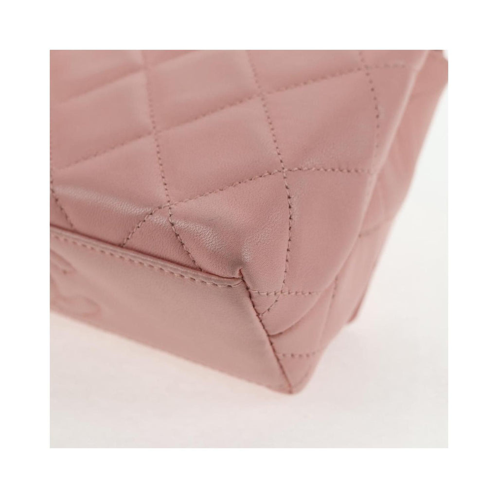 Sac Chanel Vintage Camellia Flap Bag Micro Cuir - Rose