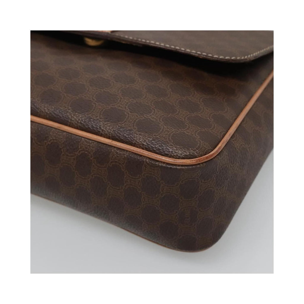 Sac Porté Épaule Celine Vintage Macadam Circle Logo Toile - Marron