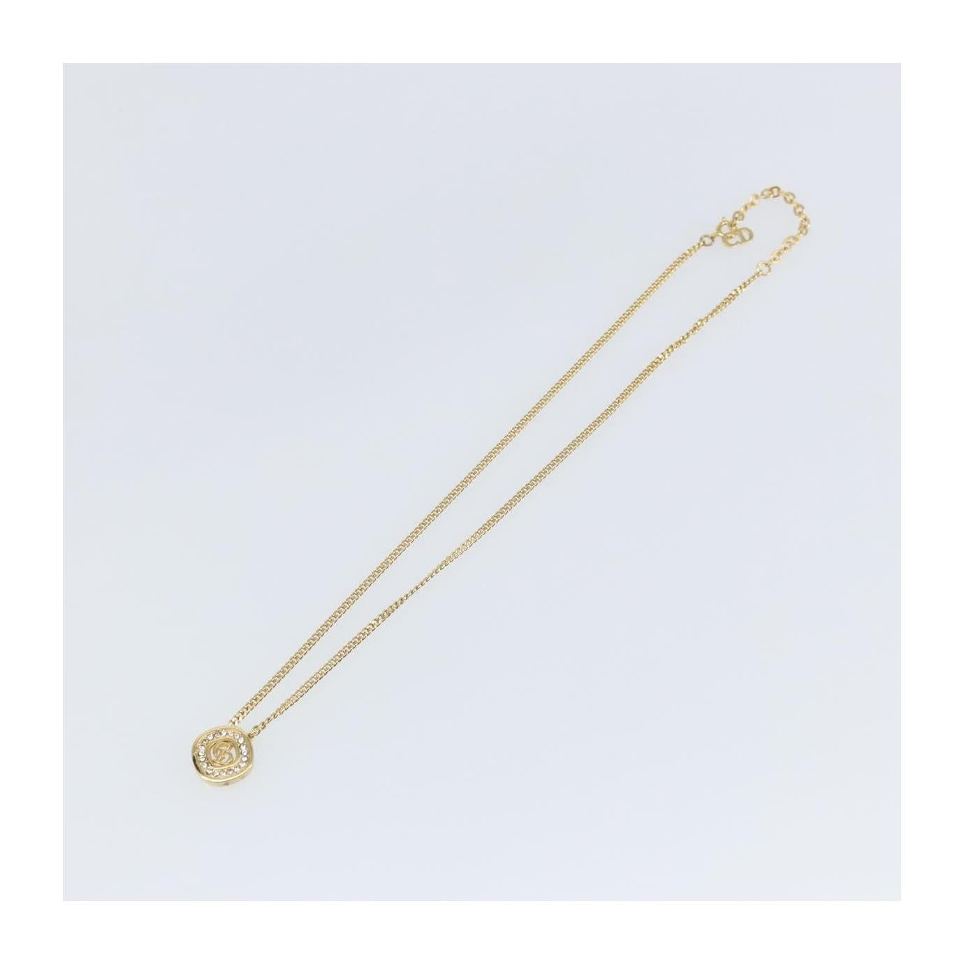 Christian Dior CD Pendant Necklace Metal and Crystals Product Image
