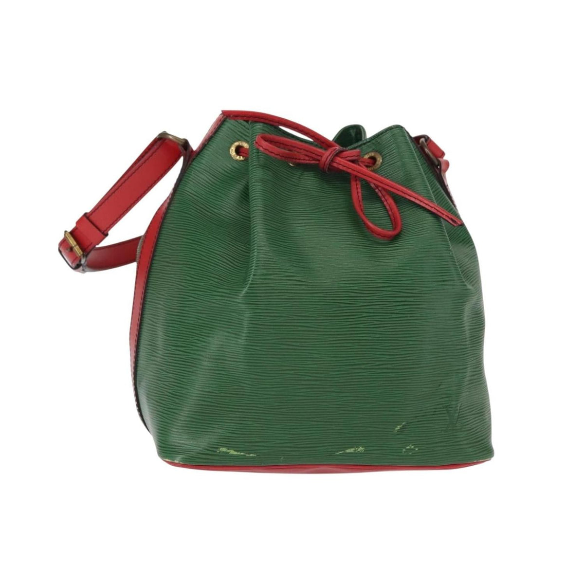 Sac Porté Épaule Louis Vuitton Bicolor Petit Noe Handbag Cuir - Vert