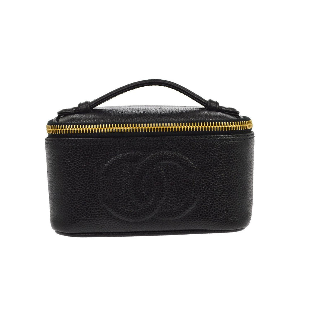Pochette Chanel Vintage Timeless Cosmetic Case Small Cuir - Noir