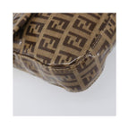 Borsa a spalla Fendi Mamma Baguette media in tela - Beige