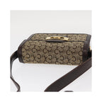 Sac Porté Épaule Celine Vintage Horse Carriage C Macadam Shoulder Bag Toile - Beige