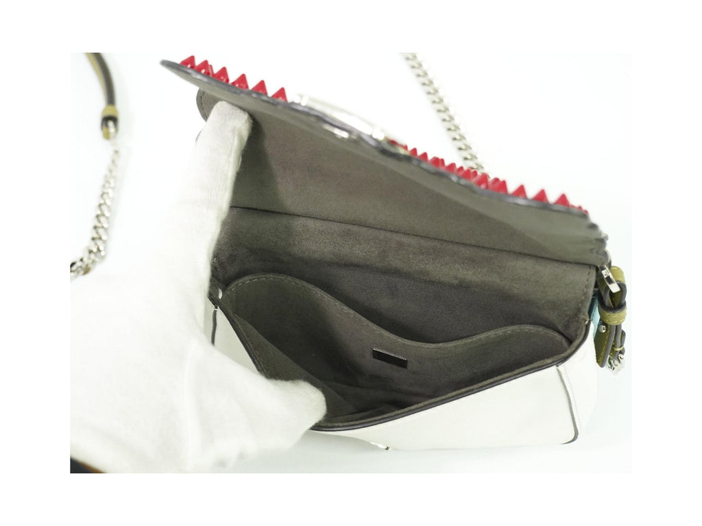 Sac Porté Épaule Fendi Double Baguette Micro Cuir - Blanc