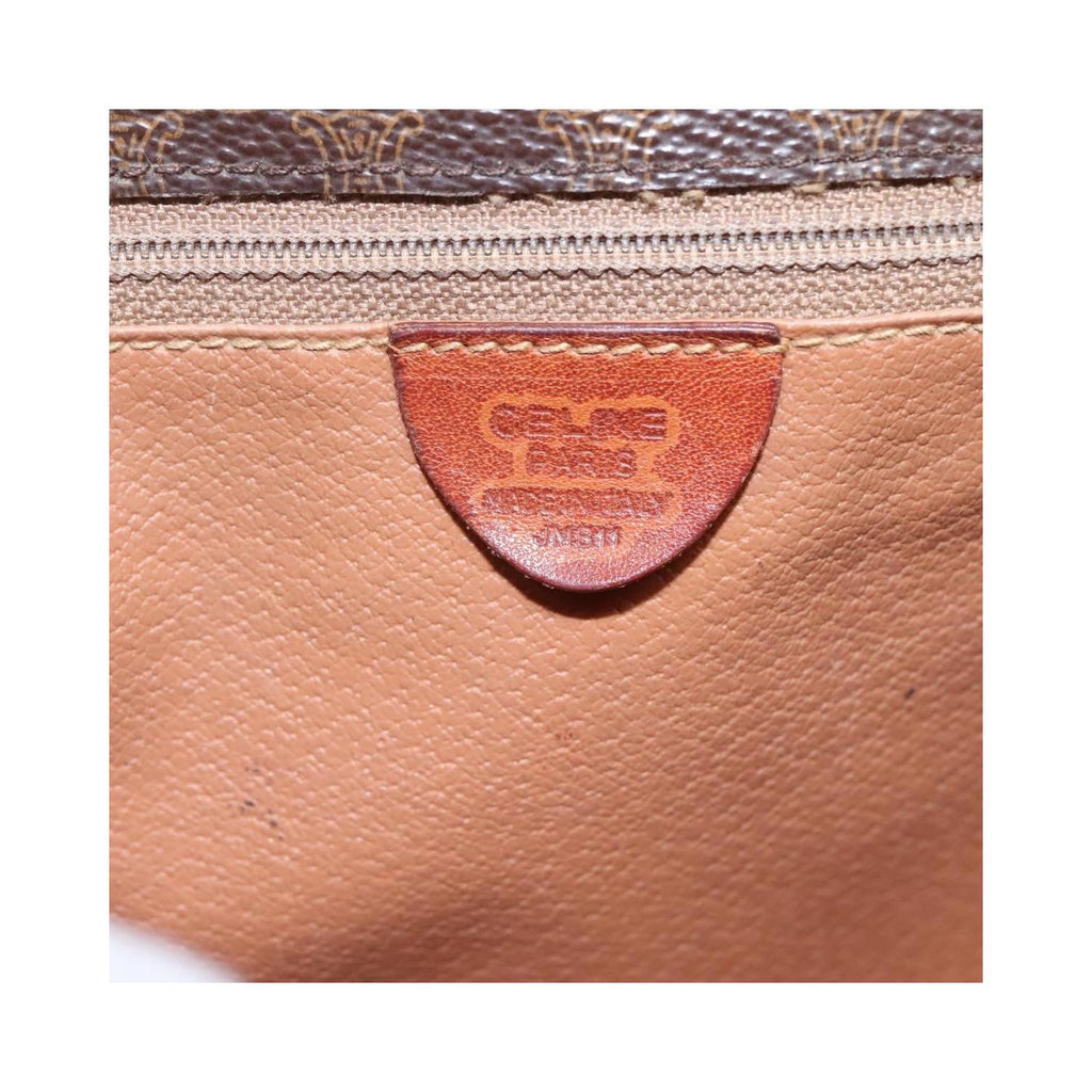 Celine - Vintage Macadam Circle Logo shoulder bag in canvas - Brown