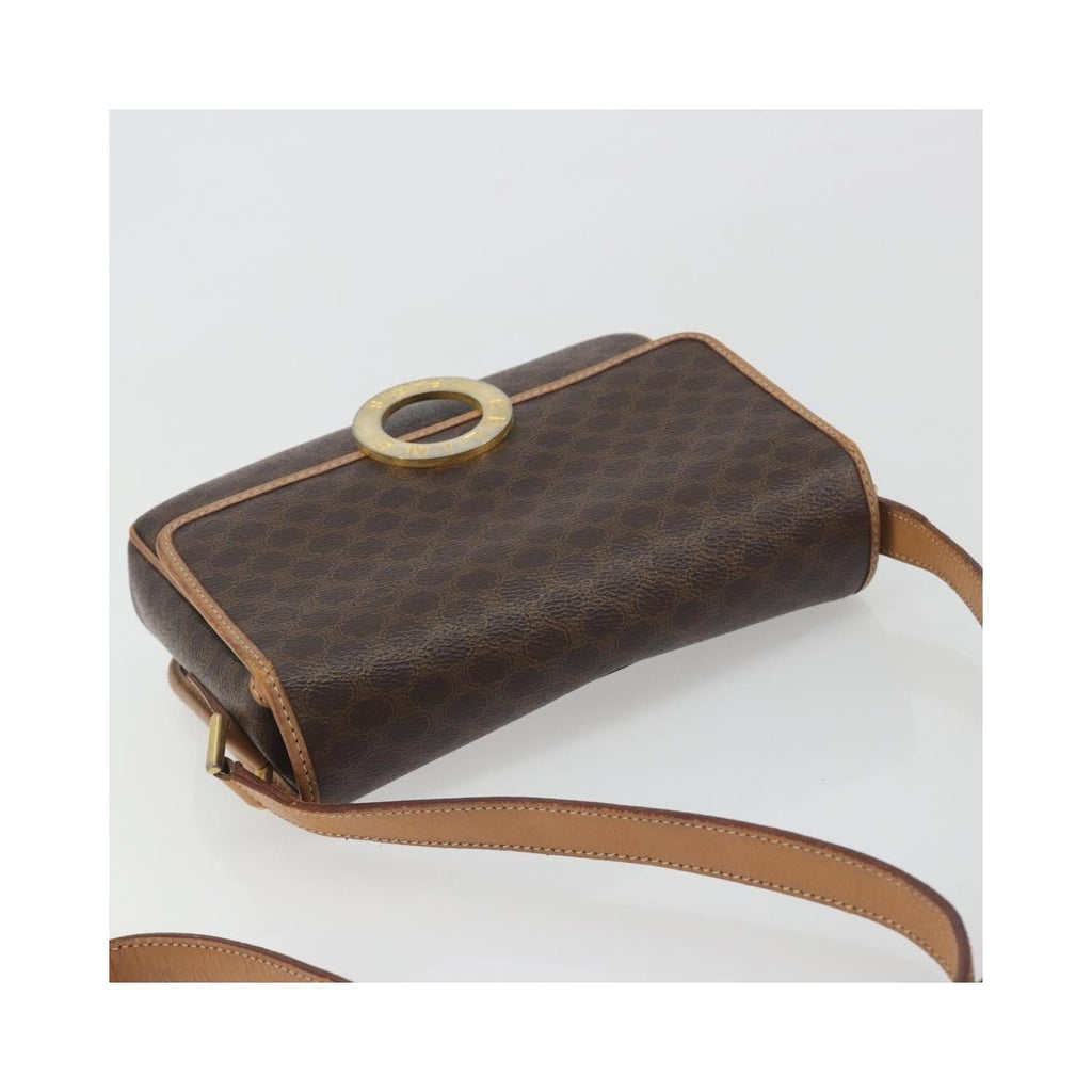 Sac Porté Épaule Celine Vintage Macadam Circle Logo Toile - Marron