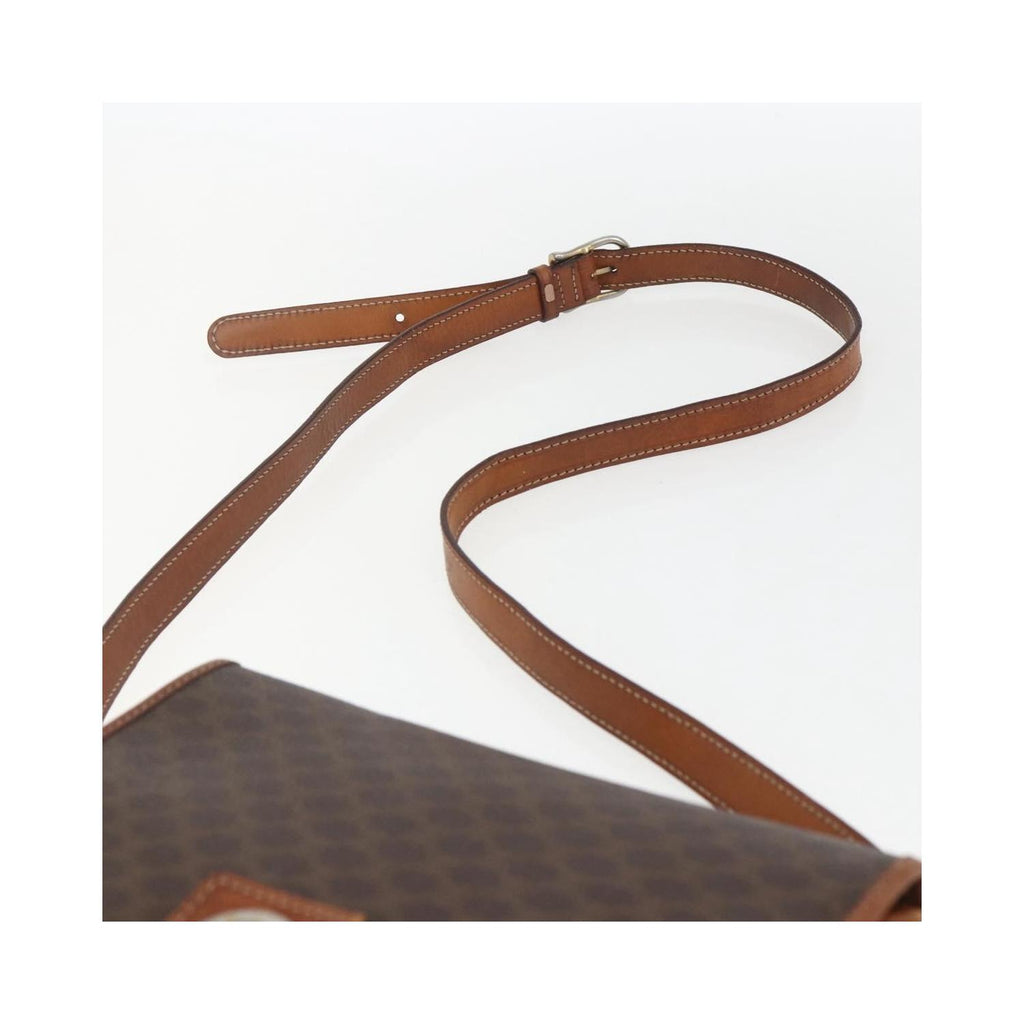 Sac Porté Épaule Celine Macadam Shoulder Bag Pvc - Marron