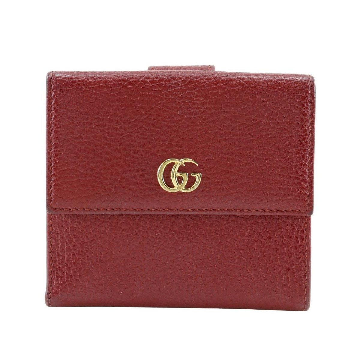 Portefeuille Gucci Gg Marmont Bifold Wallet Compact Cuir - Rouge