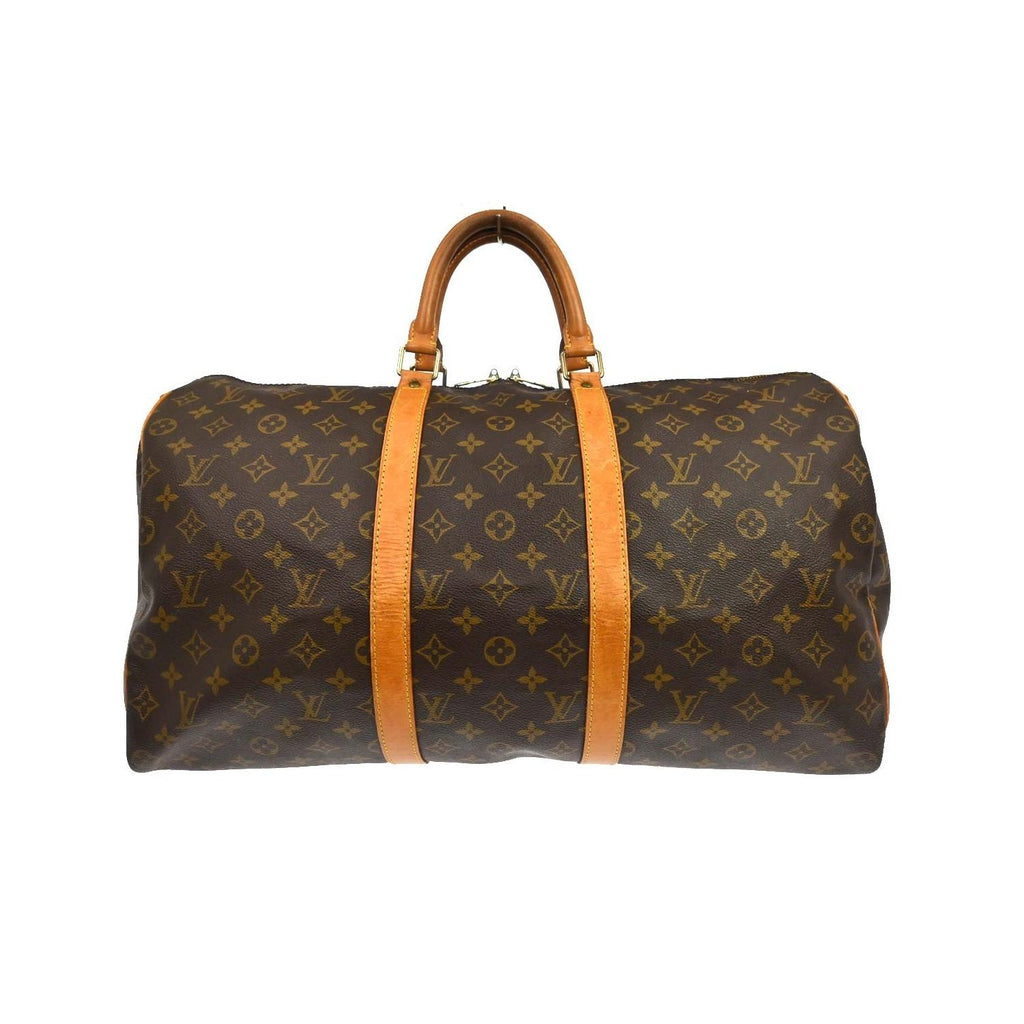 Louis Vuitton Keepall Bandouliere 50 Canvas Travel Bag - Brown