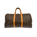 Louis Vuitton Keepall Bandouliere 50 Canvas Travel Bag - Brown
