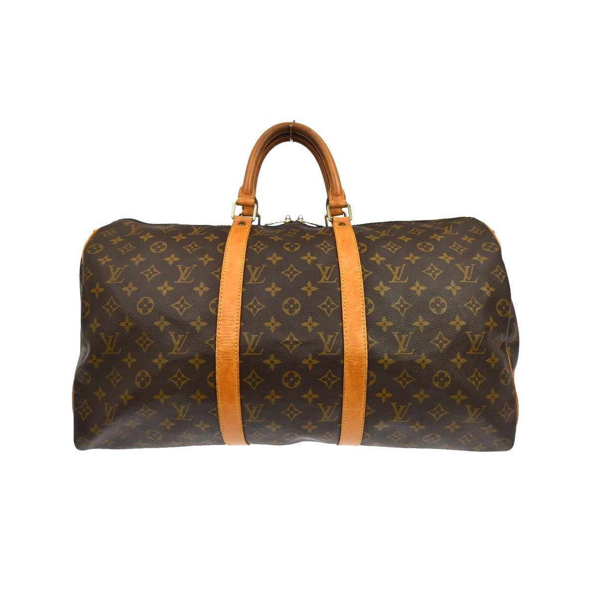 Louis Vuitton Keepall Bandouliere 50 Canvas Travel Bag - Brown