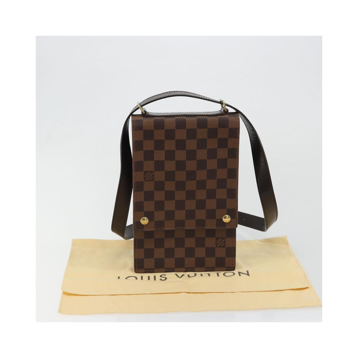 Sac Porté Épaule Louis Vuitton Portobello Messenger Toile - Marron