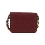 Sac Porté Épaule Chanel 19 Wallet On Chain Cuir - Bordeaux