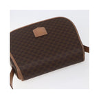 Sac Porté Épaule Celine Macadam Shoulder Bag Toile - Marron