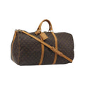 Sac De Voyage Louis Vuitton Keepall Bandoulière 60 Toile - Marron