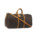 Sac De Voyage Louis Vuitton Keepall Bandoulière 60 Toile - Marron