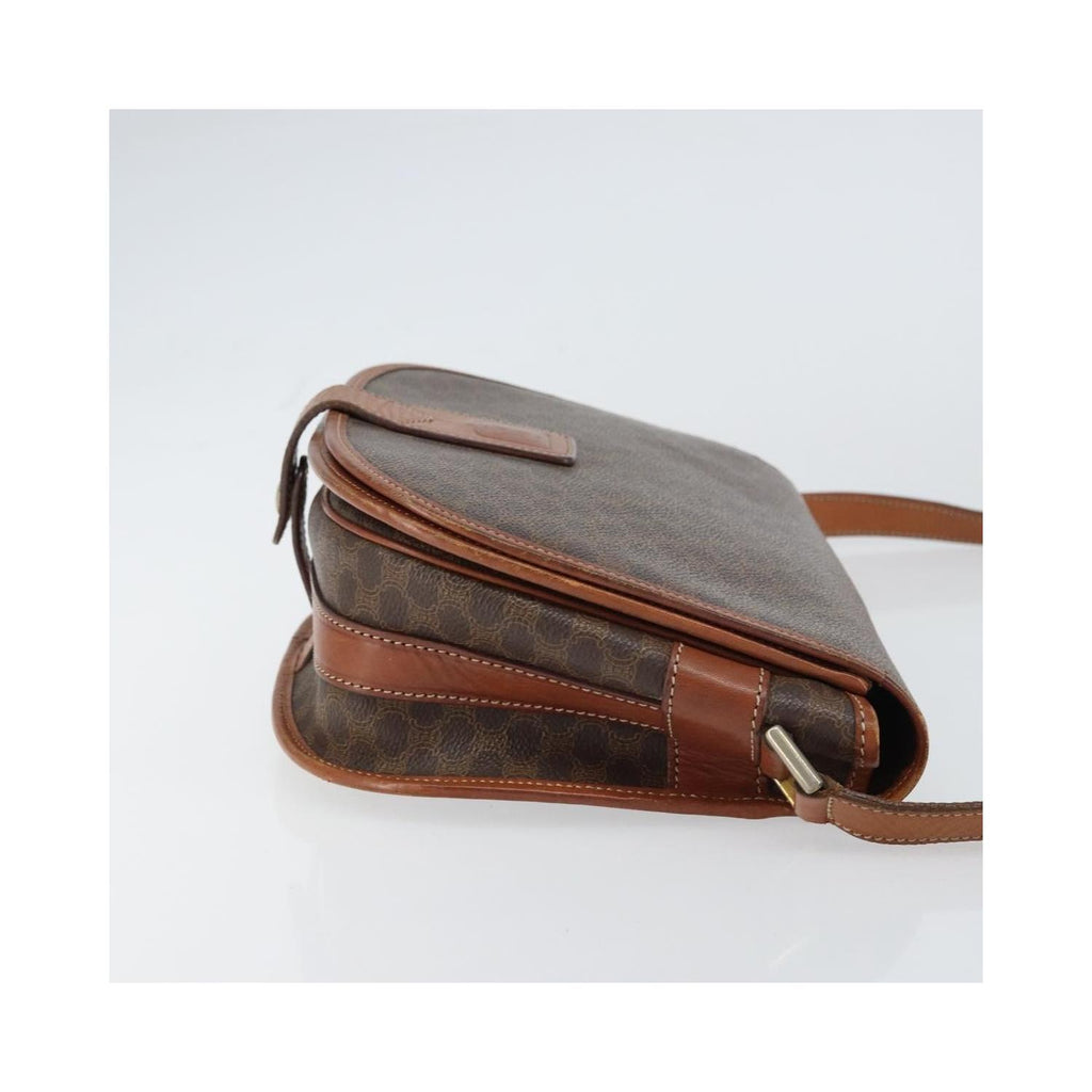 Sac Porté Épaule Celine Macadam Shoulder Bag Pvc - Marron