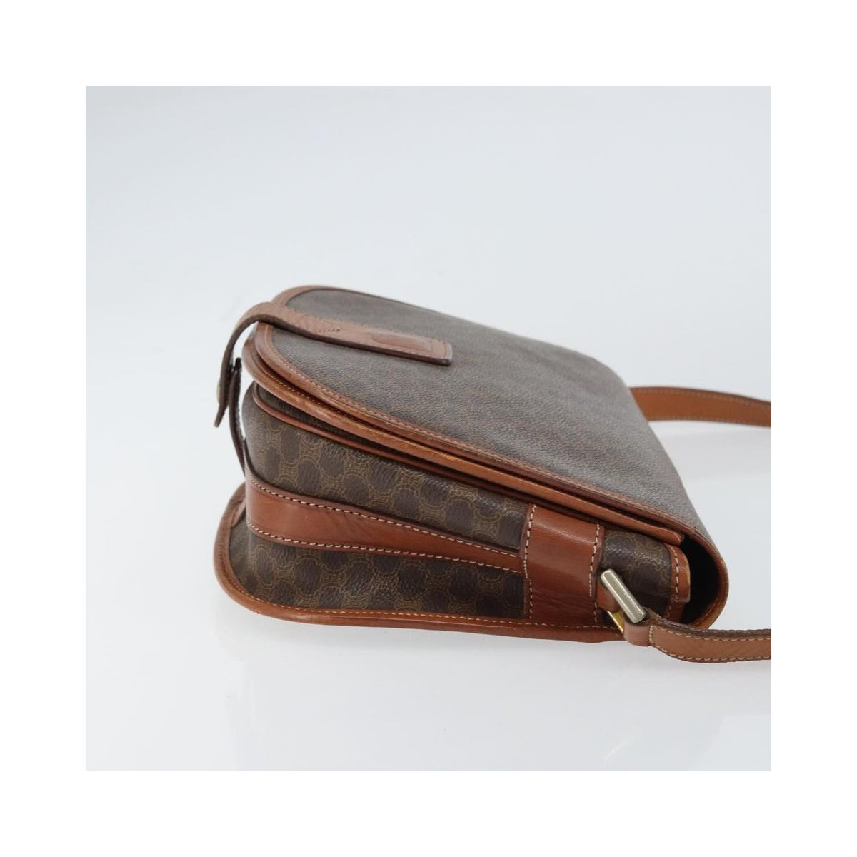 Sac Porté Épaule Celine Macadam Shoulder Bag Pvc - Marron