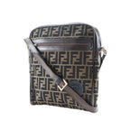 Sac Porté Épaule Fendi Logo Zucca Shoulder Bag Toile - Marron