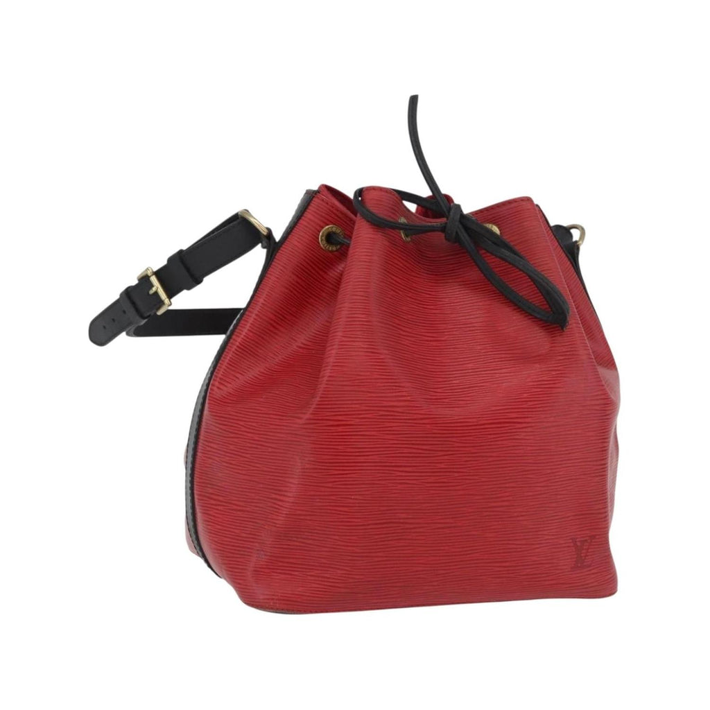 Sac Porté Épaule Louis Vuitton Bicolor Petit Noe Handbag Cuir - Rouge